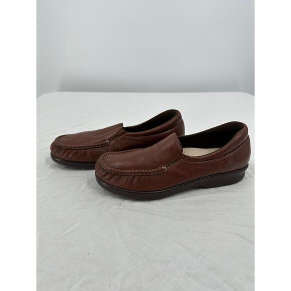 SAS Womens Comfort Shoes Size 8 Twin Slip On Loafers Brown Casual Classic - Picture 2 of 11